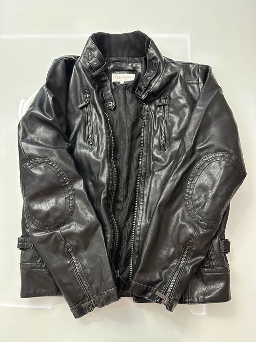 Черно кожено яке Calvin Klein