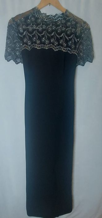 Платье вечернее, чёрное с кружевом