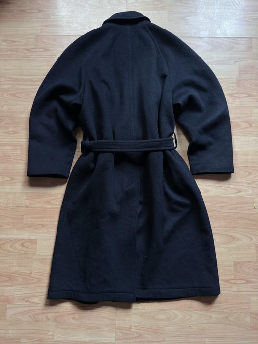 Overcoat balmacaan palton pardesiu Yves Saint Laurent wool navy