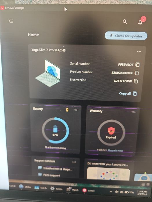 Laptop Lenovo yoga 7 pro slim cu display defect