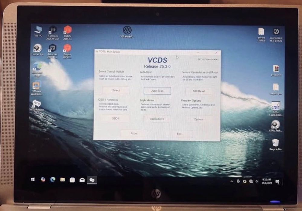Kit tableta / laptop  Lenovo D330 + tester / diagnoză delphi 2021 + VCDS 2025