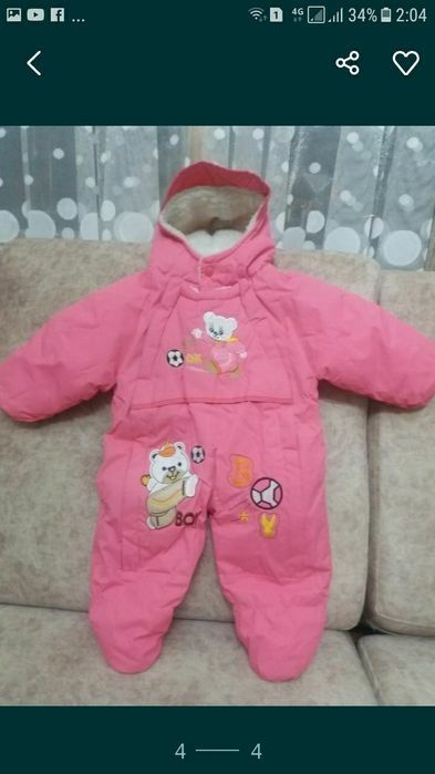 Костюмчик для новорожденого.!Турецкий! Комбинезон теплый.Все новое!