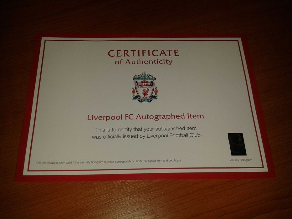 100% Оригинал с автографи! Liverpool/Ливърпул фланелка/тениска!