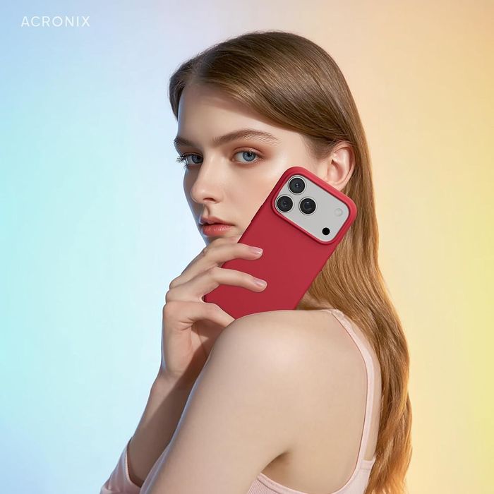 Матов силиконов кейс за apple iphone 17 pro max - червен