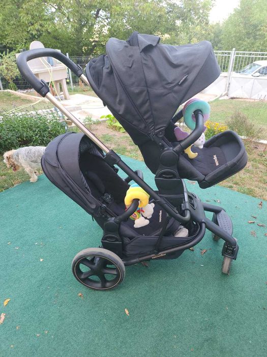 Бебешка количка Easywalker Gold Edition за породени деца или близнаци.