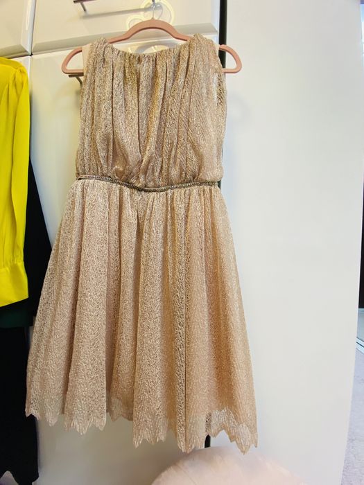 Rochie de ocazie, de zi, roz prafuit marimea 38