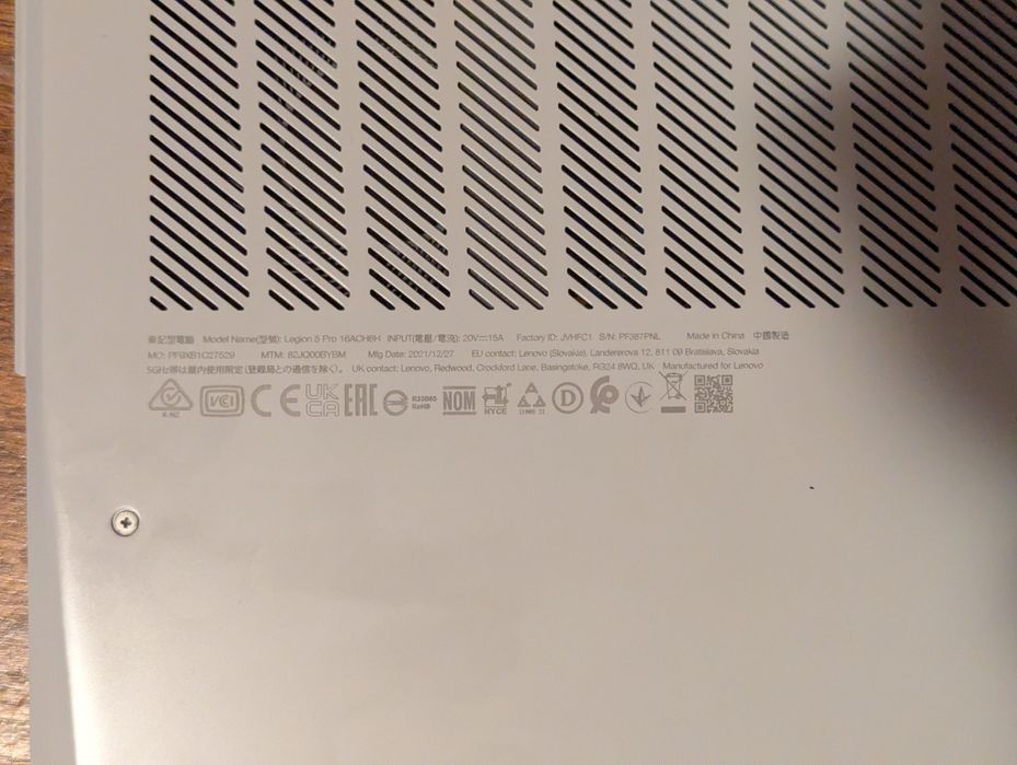 Lenovo Legion 5 pro 16ACH6H