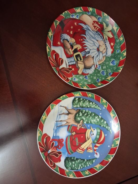 Новогодние фарфоровые тарелки