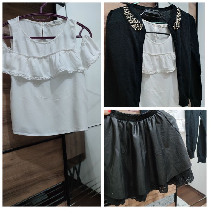 Лот от Пола, жилетка и блузка- размер 146/152