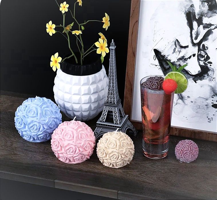 Молд "РОЗЫ",силиконовый, для свечей