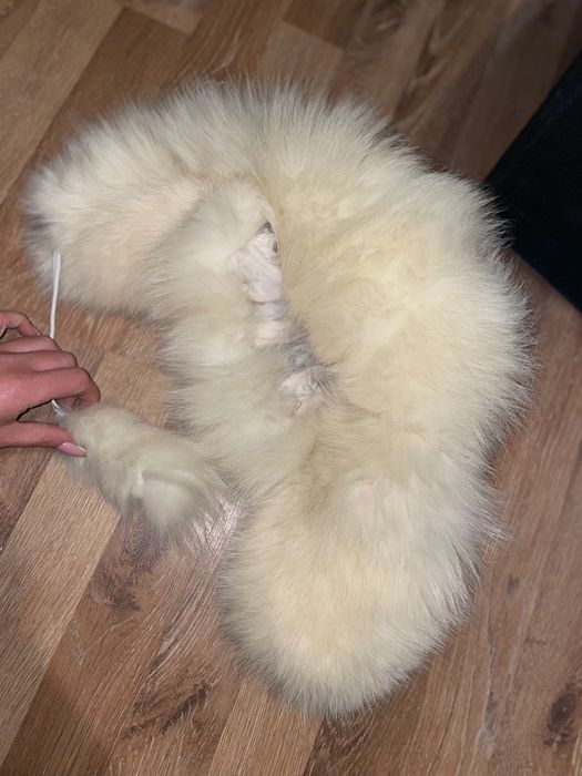 Яка от Лисица естествен косъм и шапка от ествествена кожа и косъм