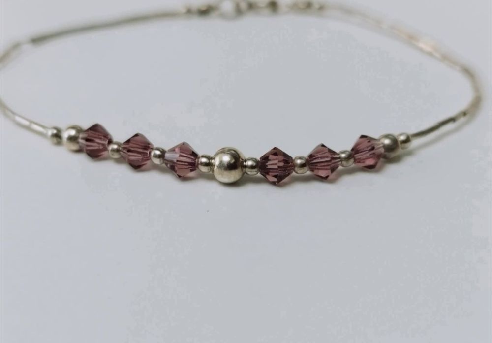 Veche bratara din argint de 925, cu bilute de argint, copii