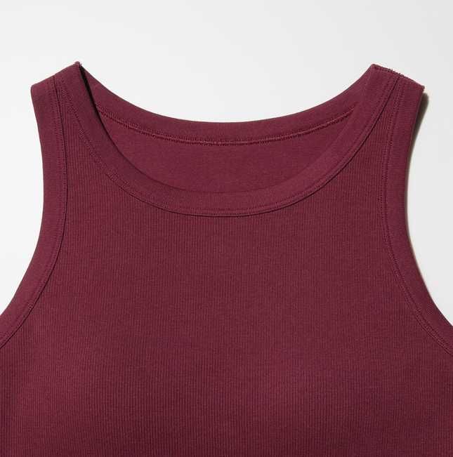 Uniqlo Ribbed Bra Top чёрный бра топ в рубчик