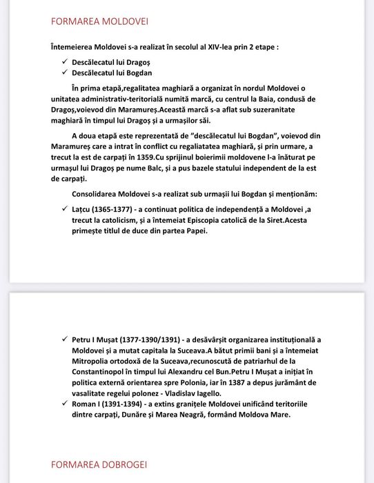 Notițe Bac Istorie