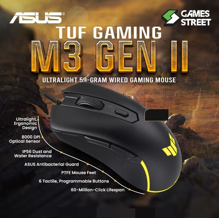 Asus Tuf Gaming M3 GEN 2 Проводная мышка/мышь (вес 59 грамм) СКИДКА