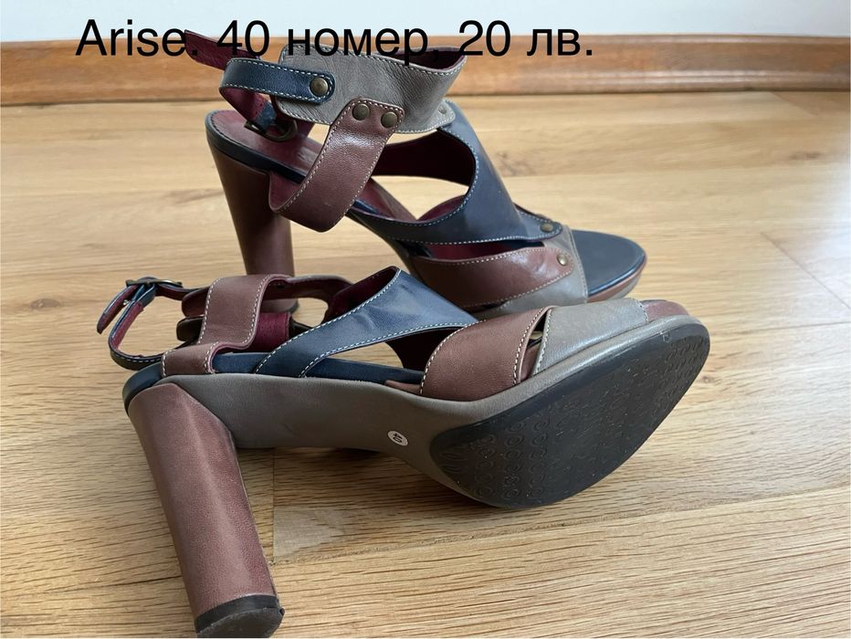 Отворени обувки от естествена кожа на стабилен ток Arise, 40 номер