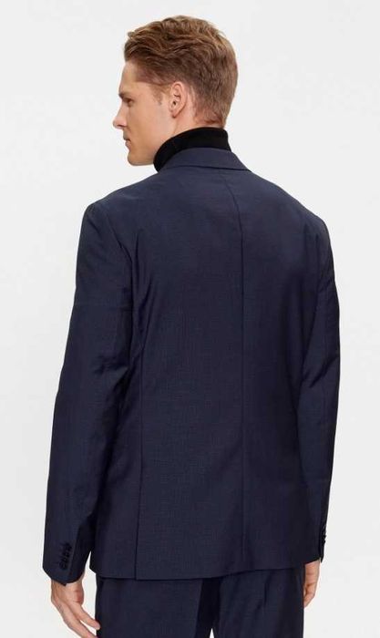 Sacou blazer slim 52 XL premium Digel lana super 120's navy