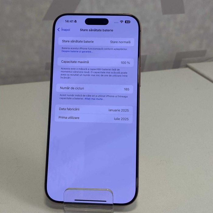 (AG13)Telefon Apple iPhone 16 Pro Max 100% baterie (b.48950) Garantie 2 ani!