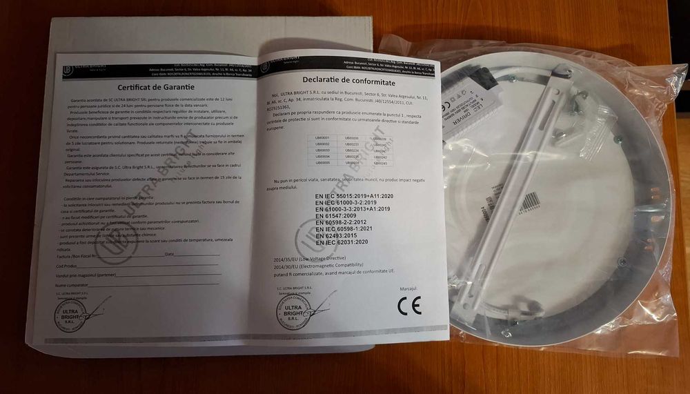 Aplică rotundă, cu leduri, 18W, 6400k, Ultra Bright, nouă