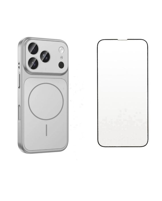 Husa Hard Magsafe + Folie Sticla - Iphone 13 14 15 16 17 AIR PRO MAX