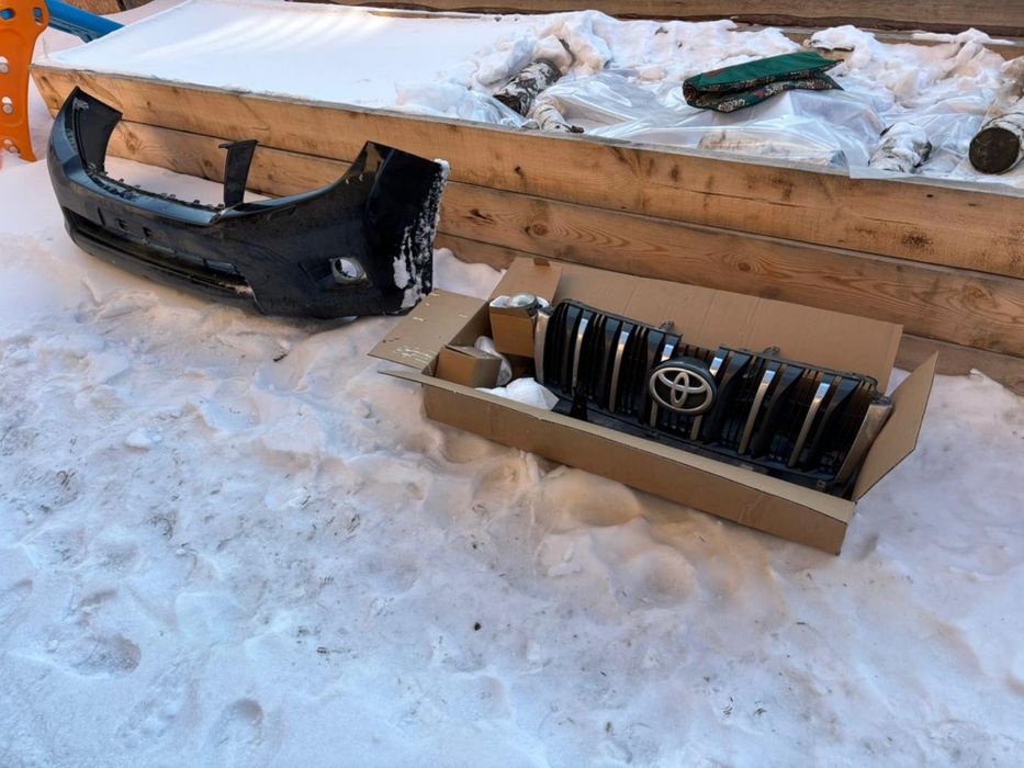 Продам решетку радиатора и бампер прадо 150