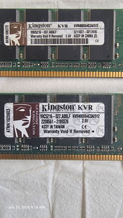 4бр. DDR1 RAM 400mhz 1G/512Mb