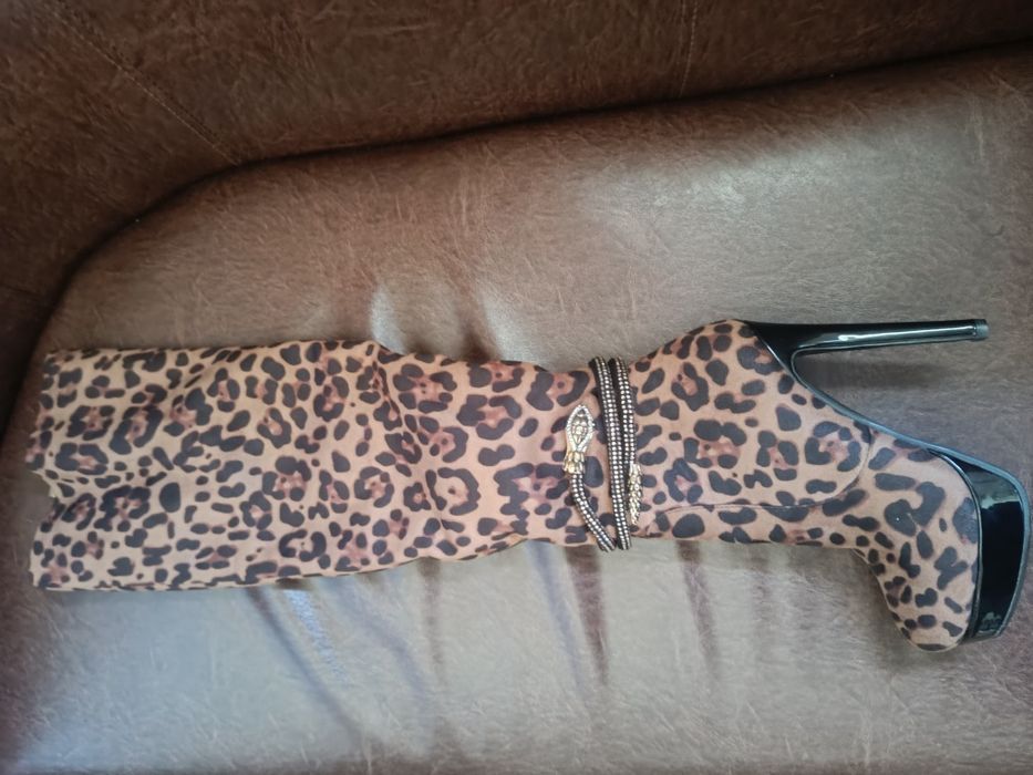 Cizme dama imblanite model leopard