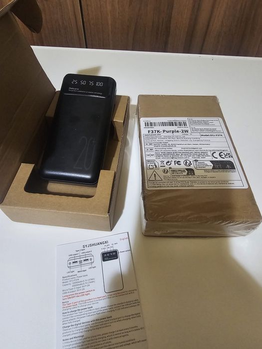 Baterie externă Power Bank 20.000 mAh SYJ-F37K – nouă, sigilată, afișaj digital