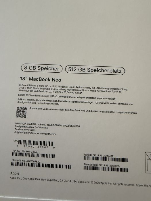 Чисто нов Macbook Air M5  16Gb 1Tb Silver