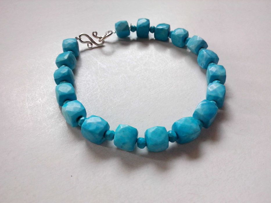 bratara argint si pietre semipretioase naturale,turcoaz si quartzit