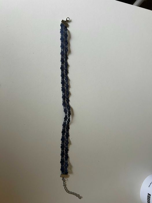 Дамски чокър - тъмносиня дантела