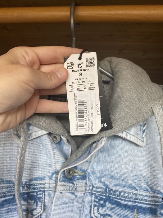 Superdry мъжко дънково яке горнище с качулка ново с етикит оригинално