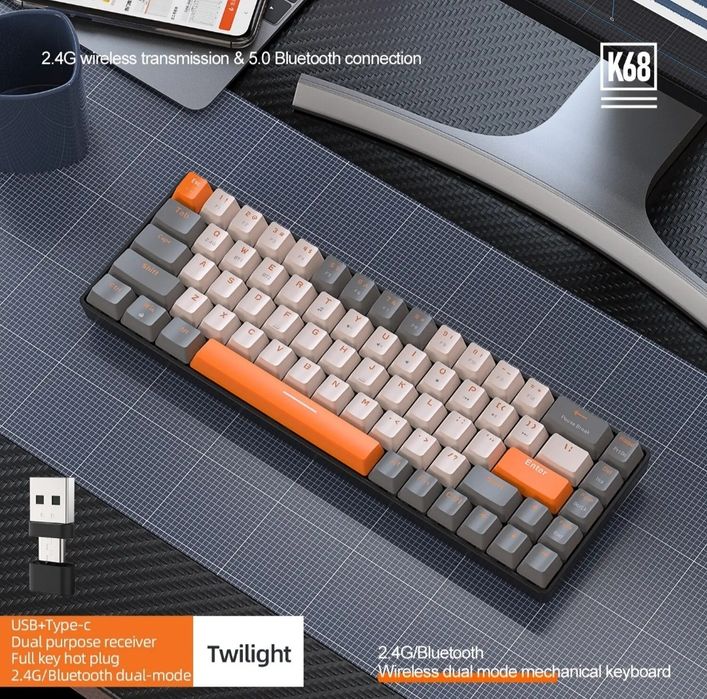 Механическая, игровая клавиатура k68