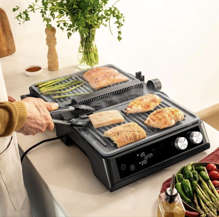 Cecotec Електрическа скара с подвижни плочи. 2400 W - бездимна