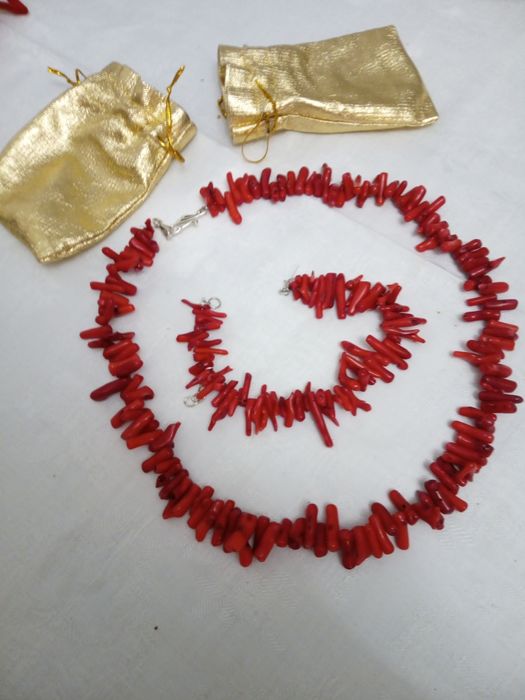 Colier și brățară coral natural Marea Roșie