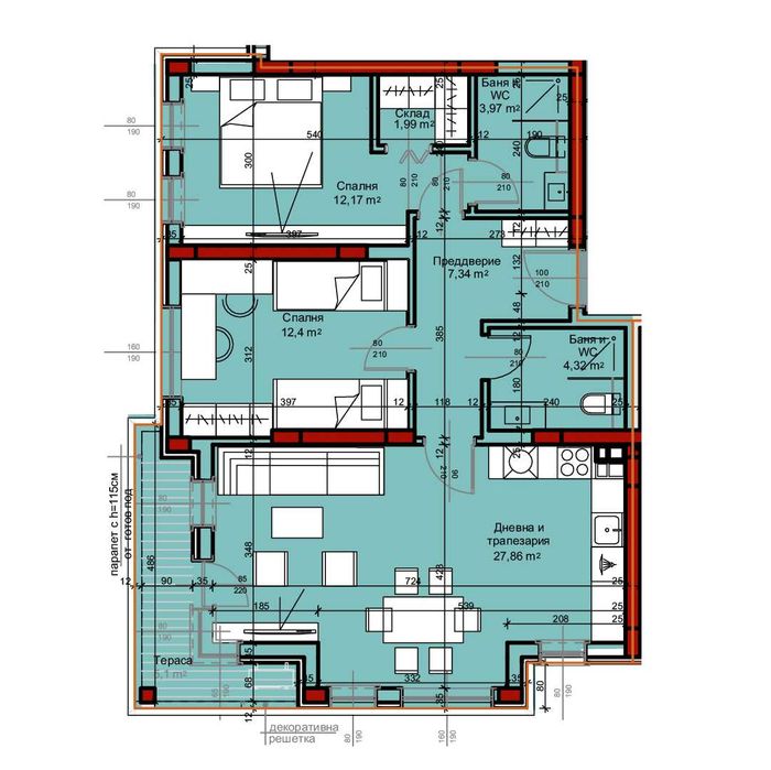 Продава се Тристаен апартамент в Пловдив, Остромила - 109 кв.м за 998 €/кв.м - Снимка #1