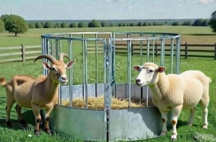 Hrănitoare metalica circulară pentru oi și capre