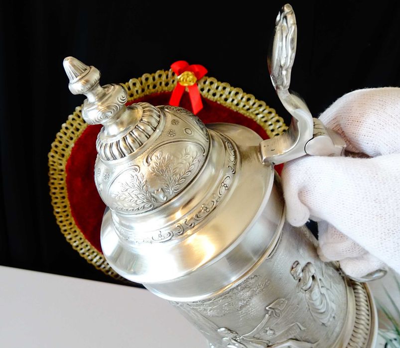 Халба от калай Lindenwirtin,семейство,калаена сватба.