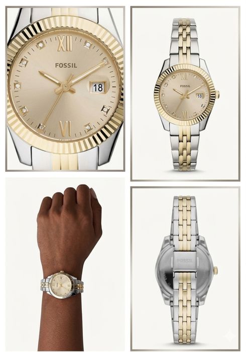 Часовник Fossil сребърно-златно