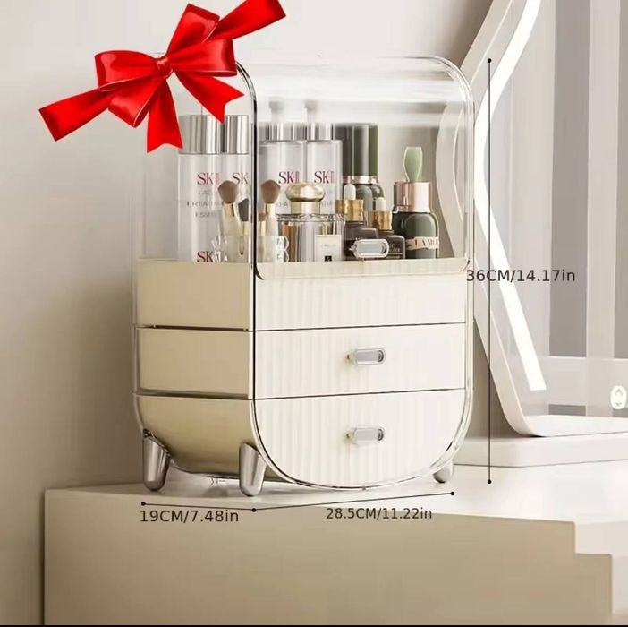 Органайзер для косметики с защитной крышкой и выдвижными ящиками