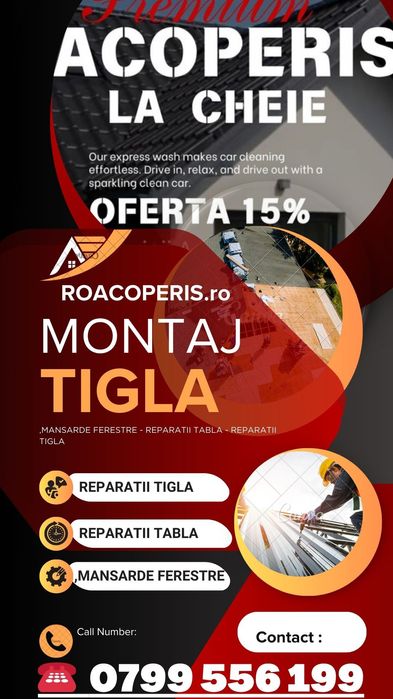Montaj Tigla Metalica - Montaj Tigla Ceramica + Montaj Acoperis