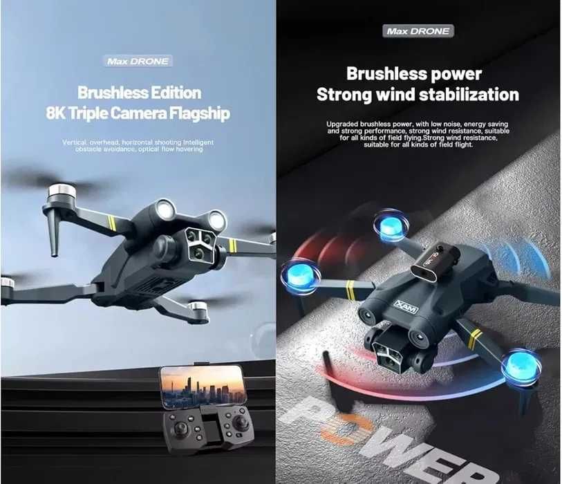 Сгъваем дрон M3 max Двойна камера HD, Широкоъгълен 120°