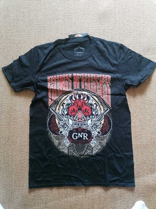 Tricou original Guns N’ Roses SKULL by Bravado, mărime M (Medium) bărbați negru, nou sigilat nefolosit, oficial licențiat, 100% bumbac, colecție rock
