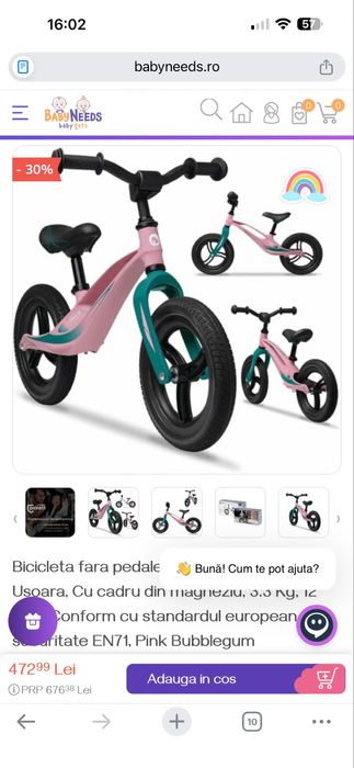 Bicicleta fara pedale Lionelo Bart Tour,Sigilata