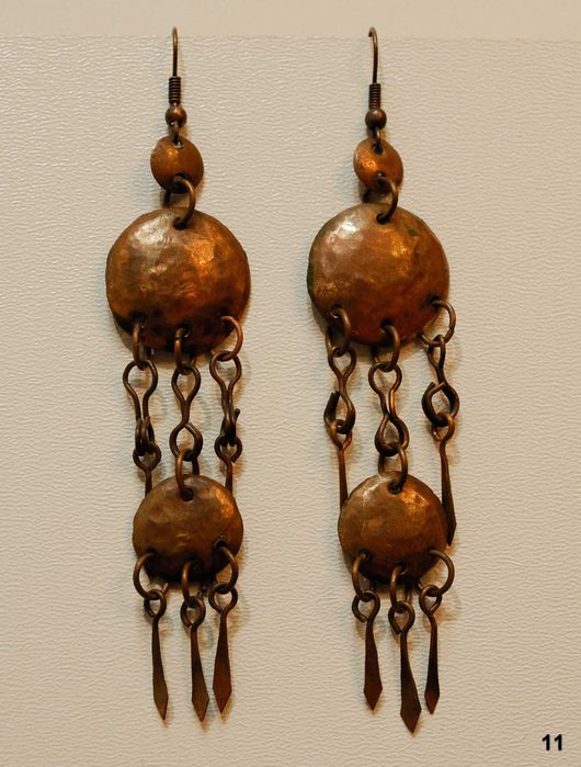 Обеци от мед  ръчна изработка -уникат