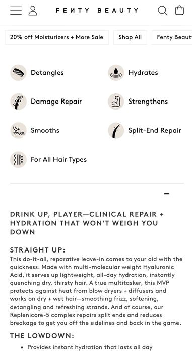 Оригинален спрей за коса Fenty hair The water boi