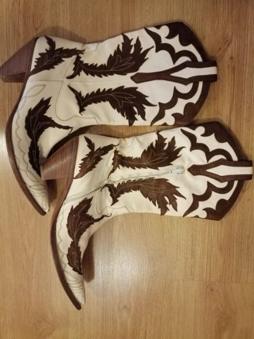 Cizme cowboy Fauzian Jeunesse piele cu detalii decorative
