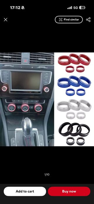 Метални сини пръстени(аксесоар за кола)