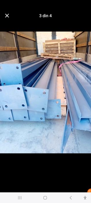 Vând 4ferme metalice la 10m din ipe160 cu 8stalpi la 4m cu cuzineti