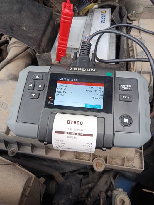 Тестер за акумулатори BT600, 12V 24V с вграден термопринтер